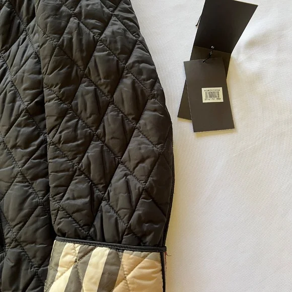 BURBERRY BRIT Quilted Jacket Nova Check Lining Black Size L - Picture 16 of 16